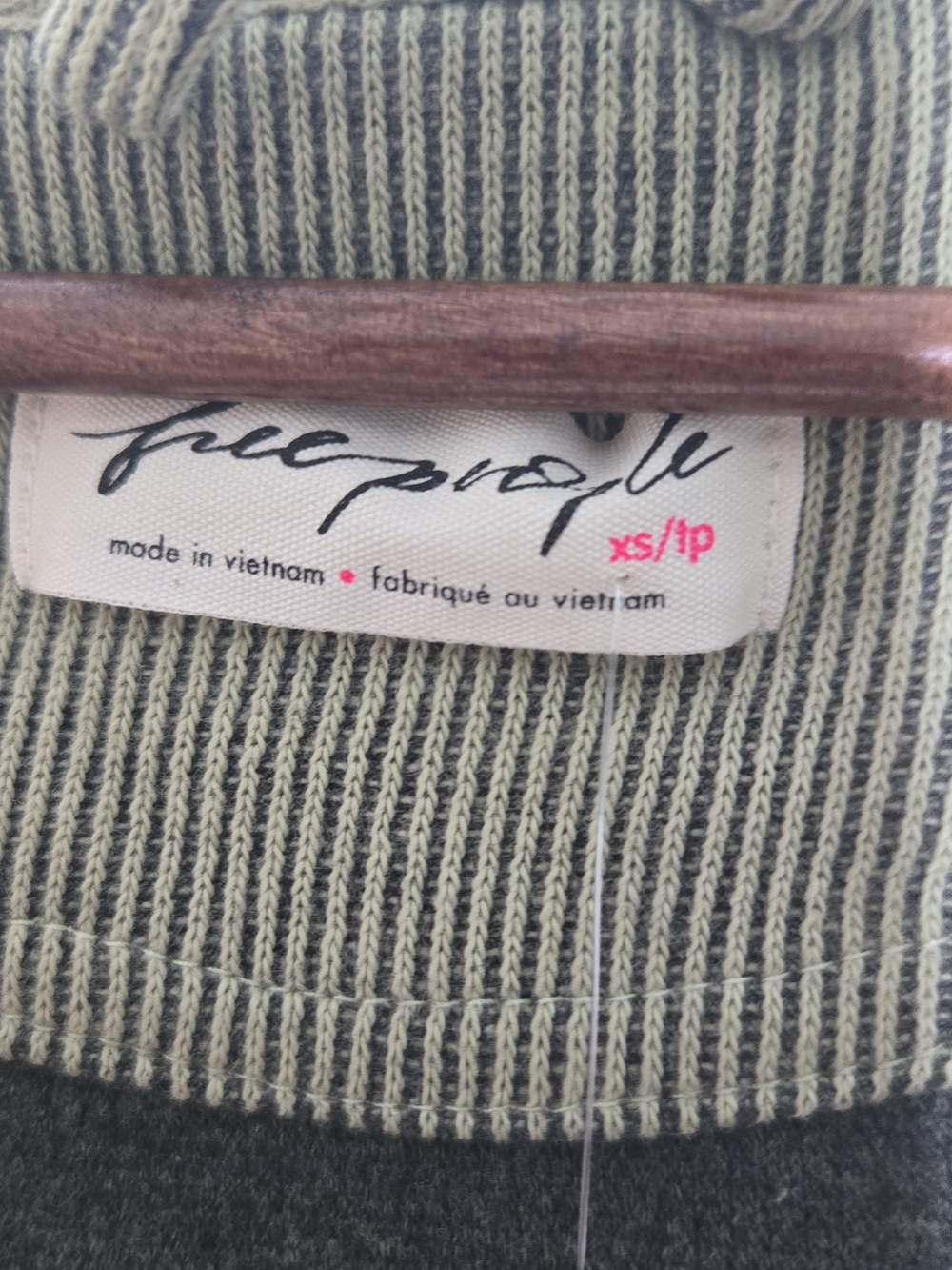 NWT Free People Tomorrows Sweatshirt Cardigan Green Ribbed Longline Jacket XS - Picture 5 of 13